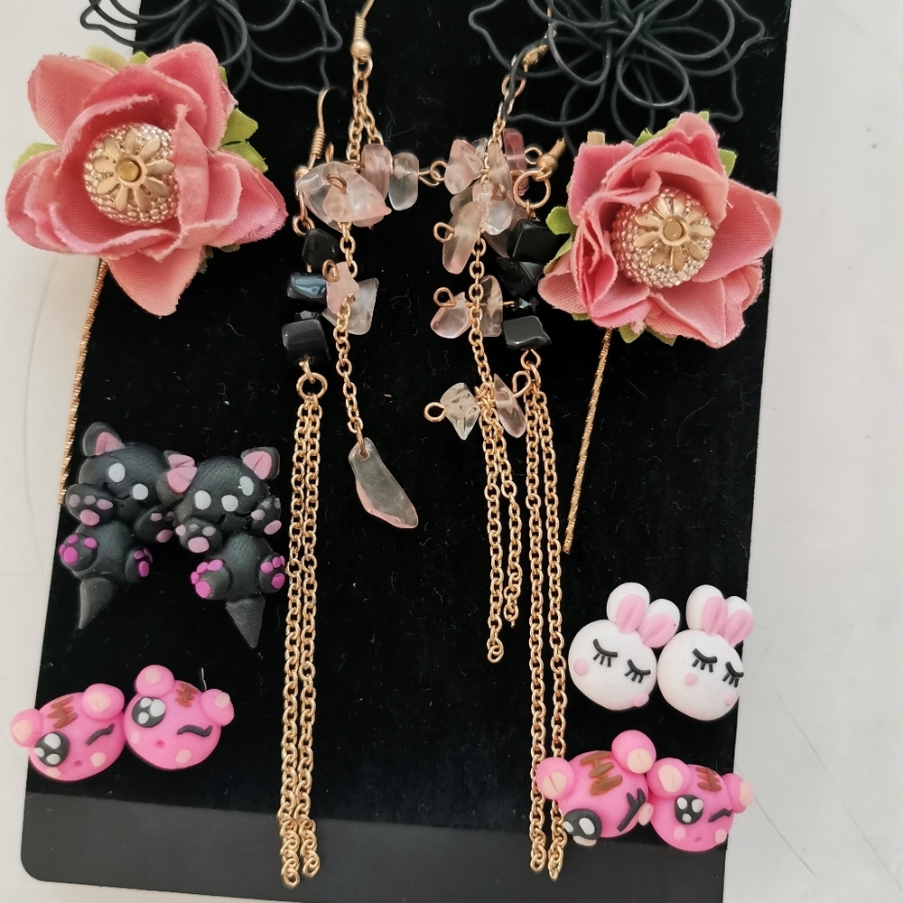 Earrings set ear clips girl women jewelry